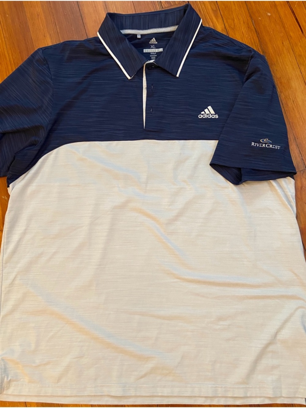 Adidas Men’s Navy and Grey Two-Tone Golf Polo - size XL